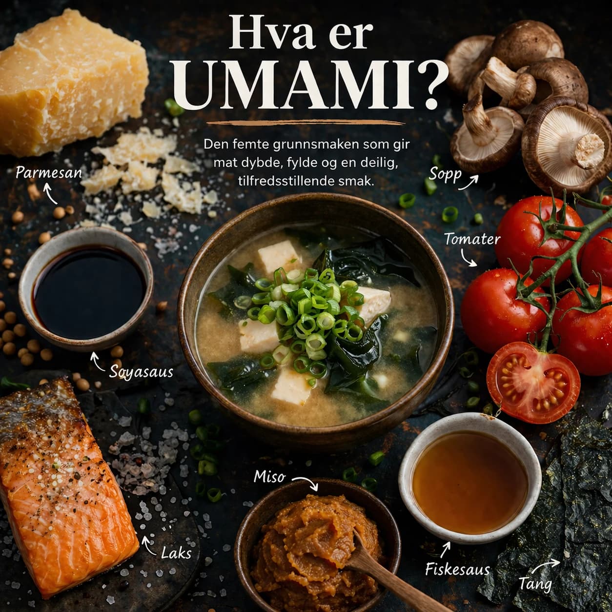 Cover Image for Hva er umami? Den femte grunnsmaken forklart
