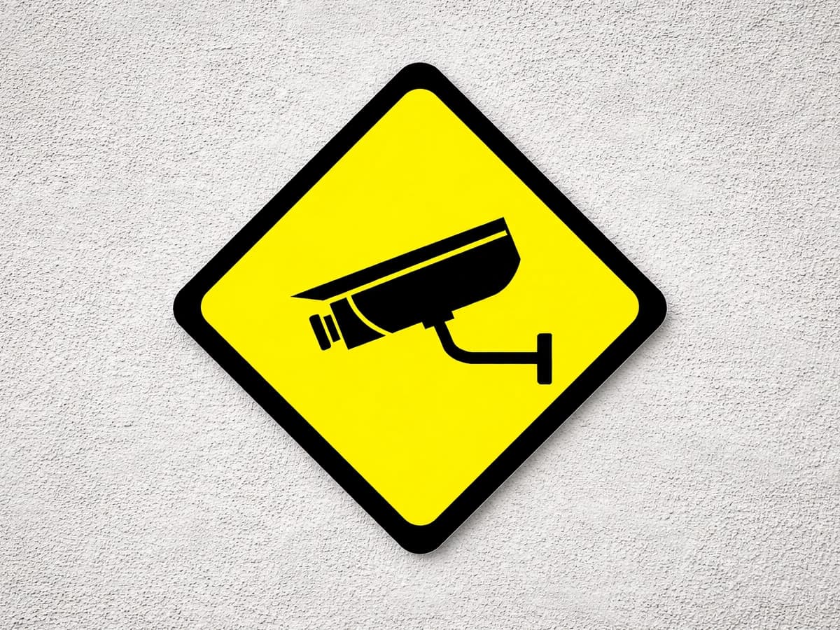 Informasjonsskilt for overvåkning og privat område