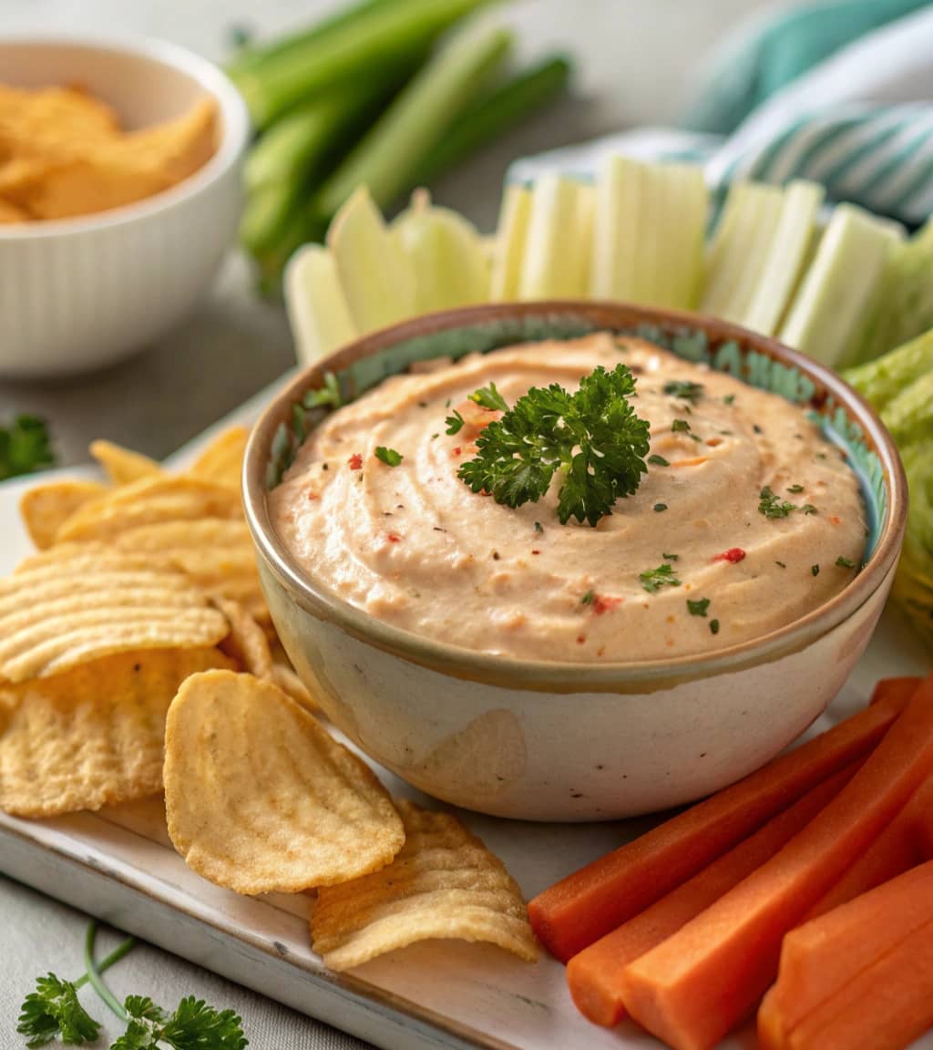 creamy-paprika-and-onion-holiday-dip-in-a-small-bo