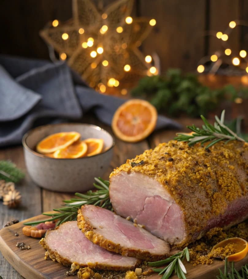 finnish-christmas-ham--joulukinkku--on-a-wooden-ta