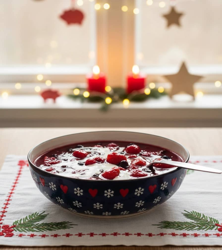 Rødgrød med fløde