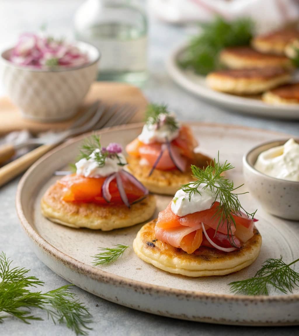Blinis med røkt laks