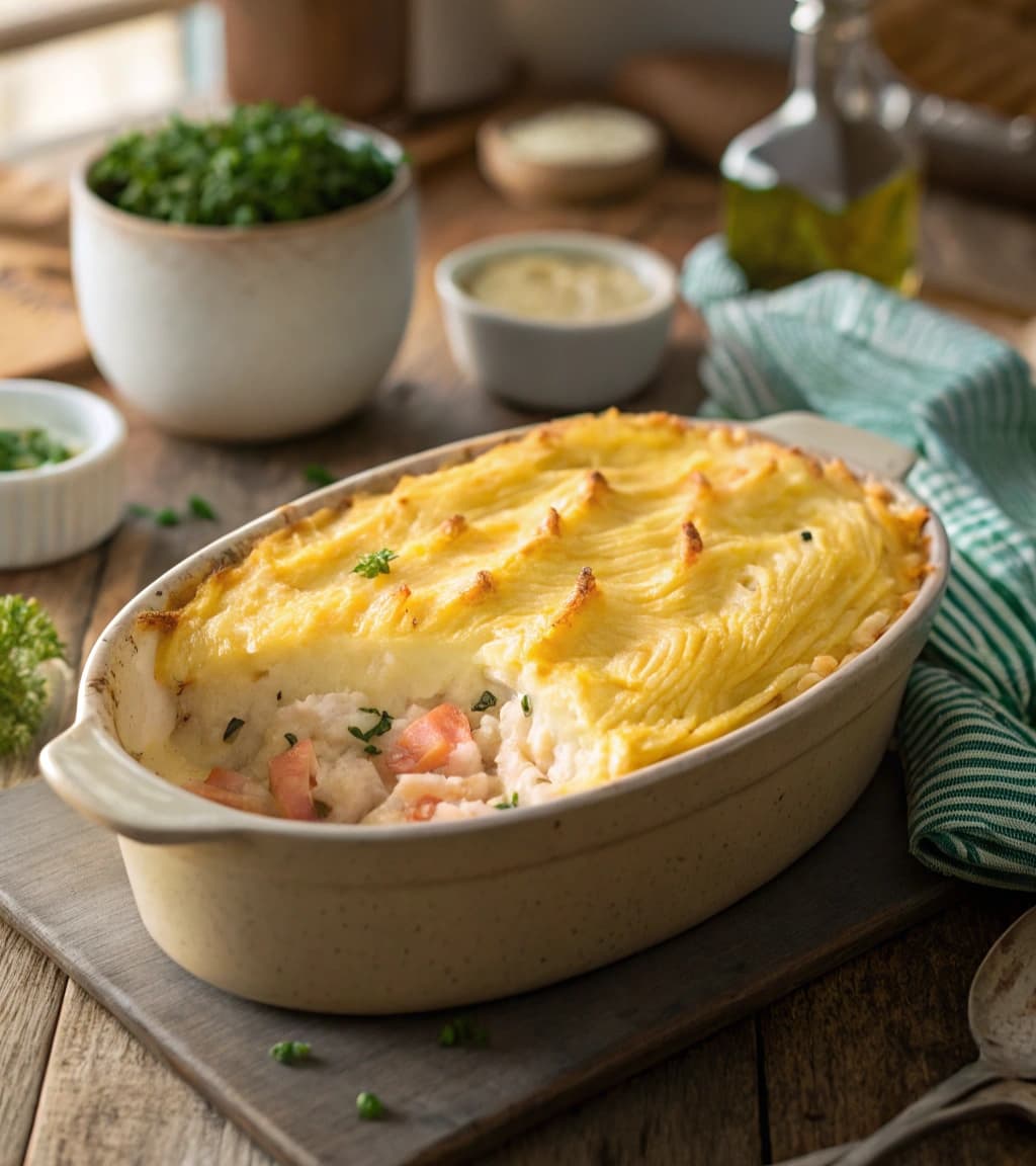 a-rustic-family-style-fish-pie-in-a-ceramic-baking