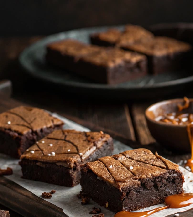 fudgy-chocolate-brownies-with-crackly-top--served-