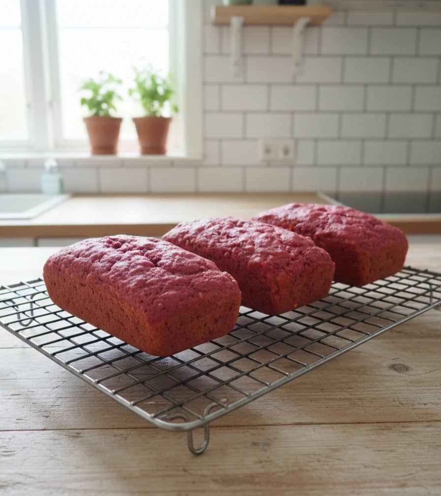 Søte rosa rødbetebrød