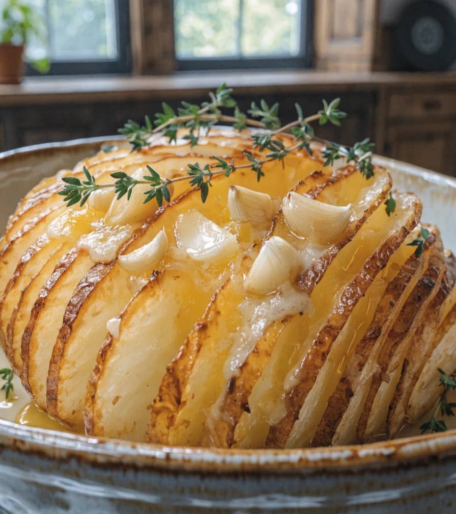 crispy-hasselback-potatoes-in-a-rustic-baking-dish