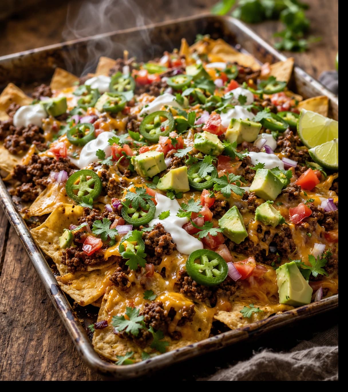 Loaded nachos with fresh toppings