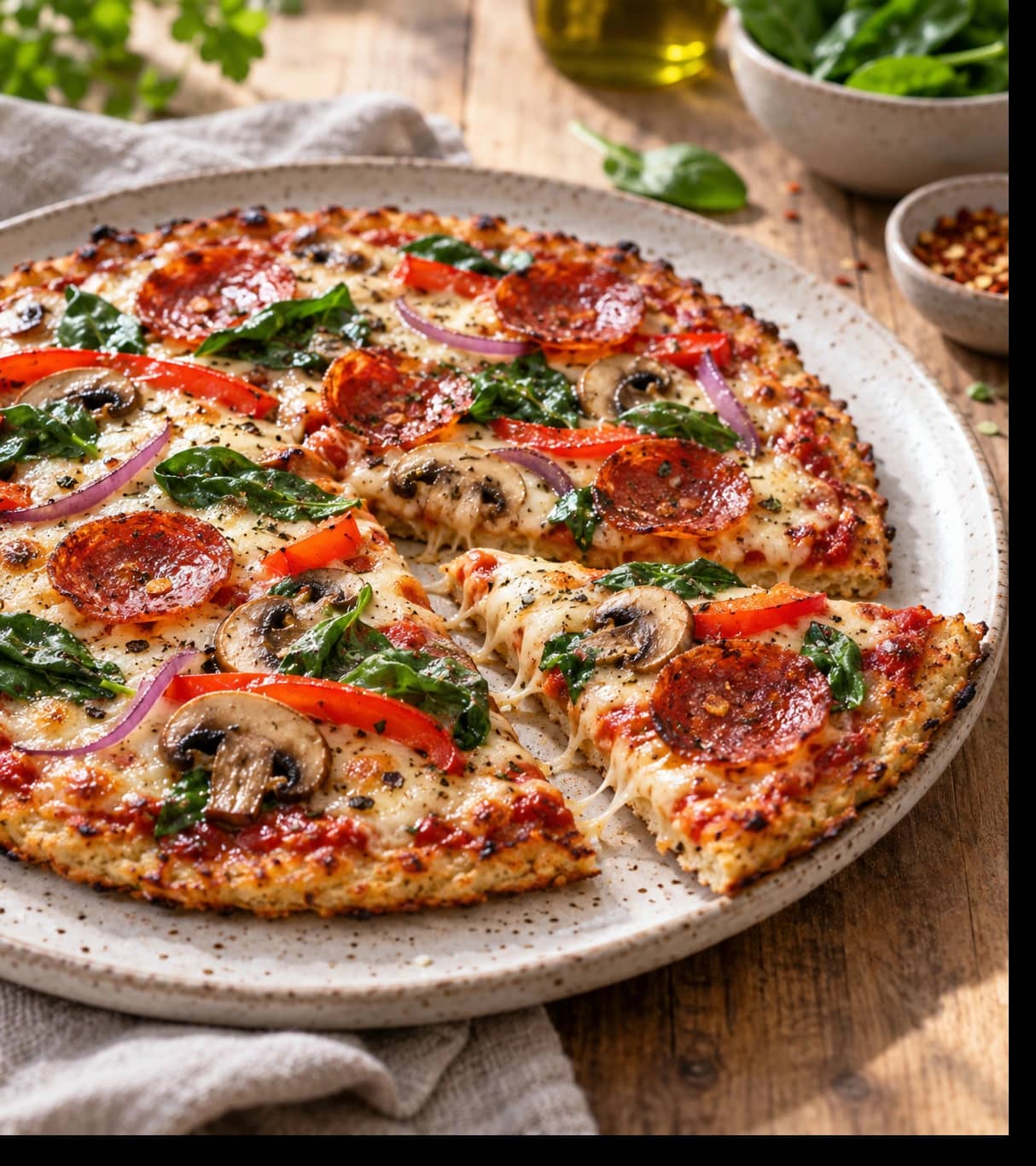 Rustic Pepperoni Pizza with Cheesy Pull