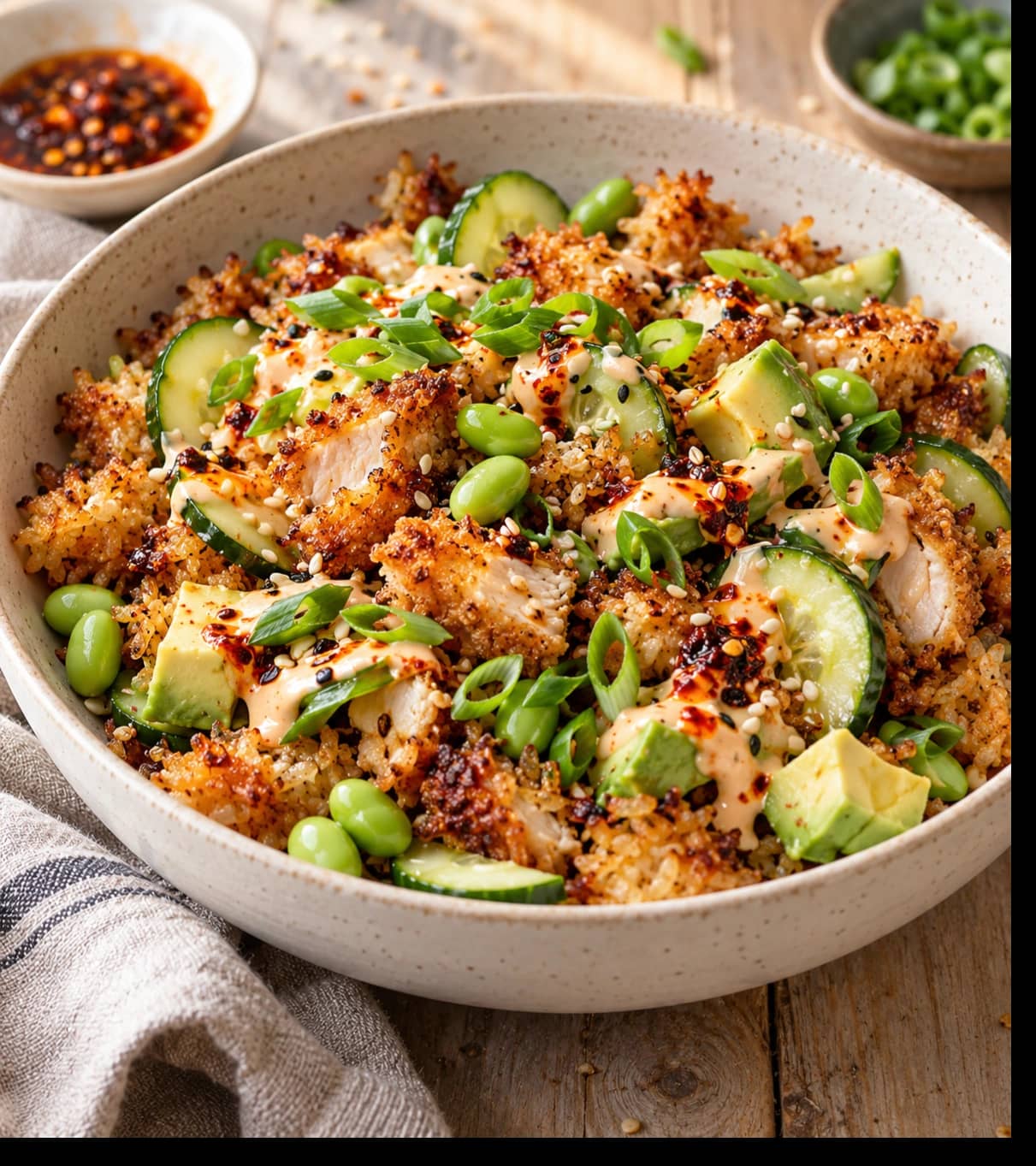 Crispy Chicken and Rice Bowl