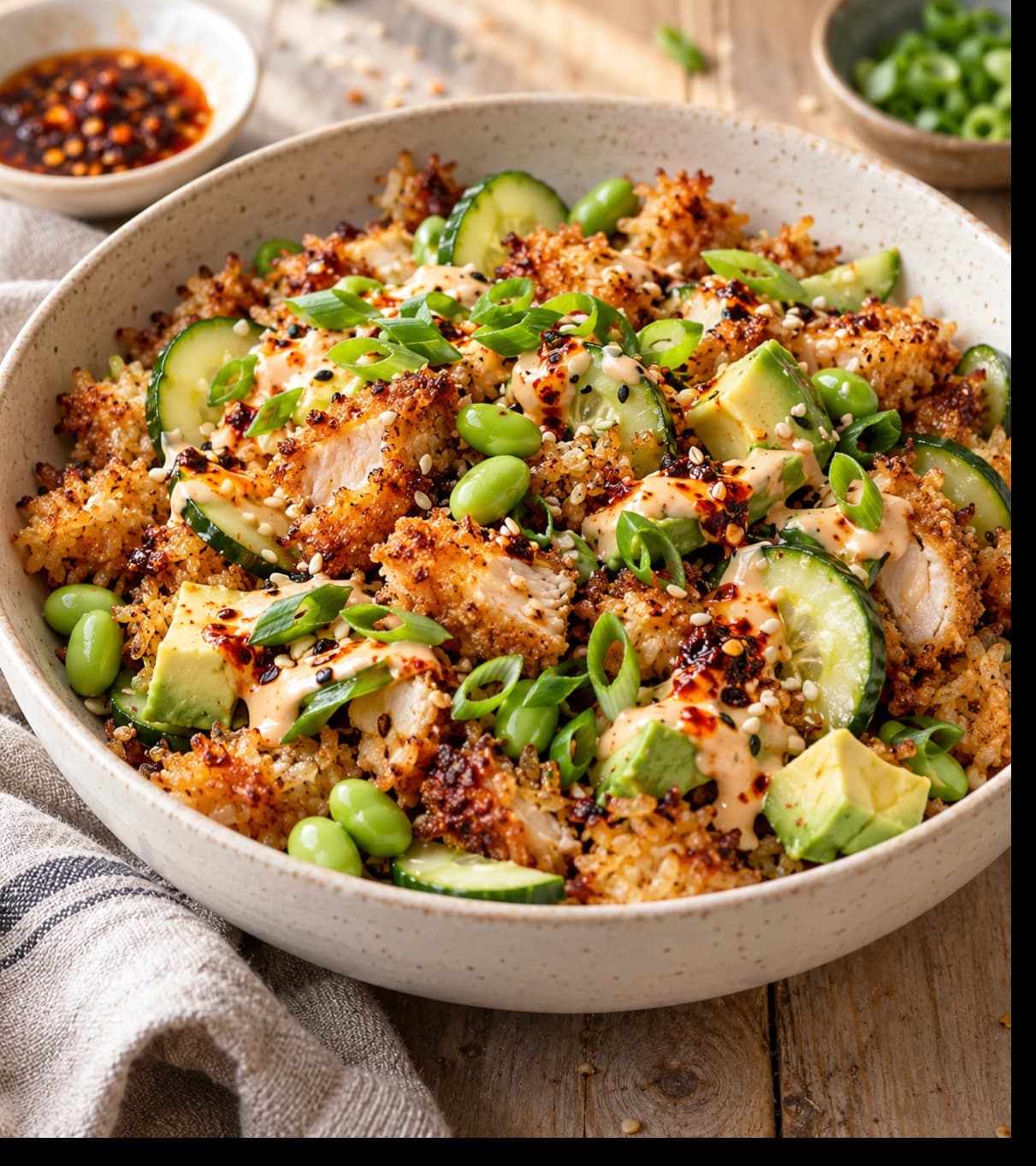 Crispy Chicken and Rice Bowl