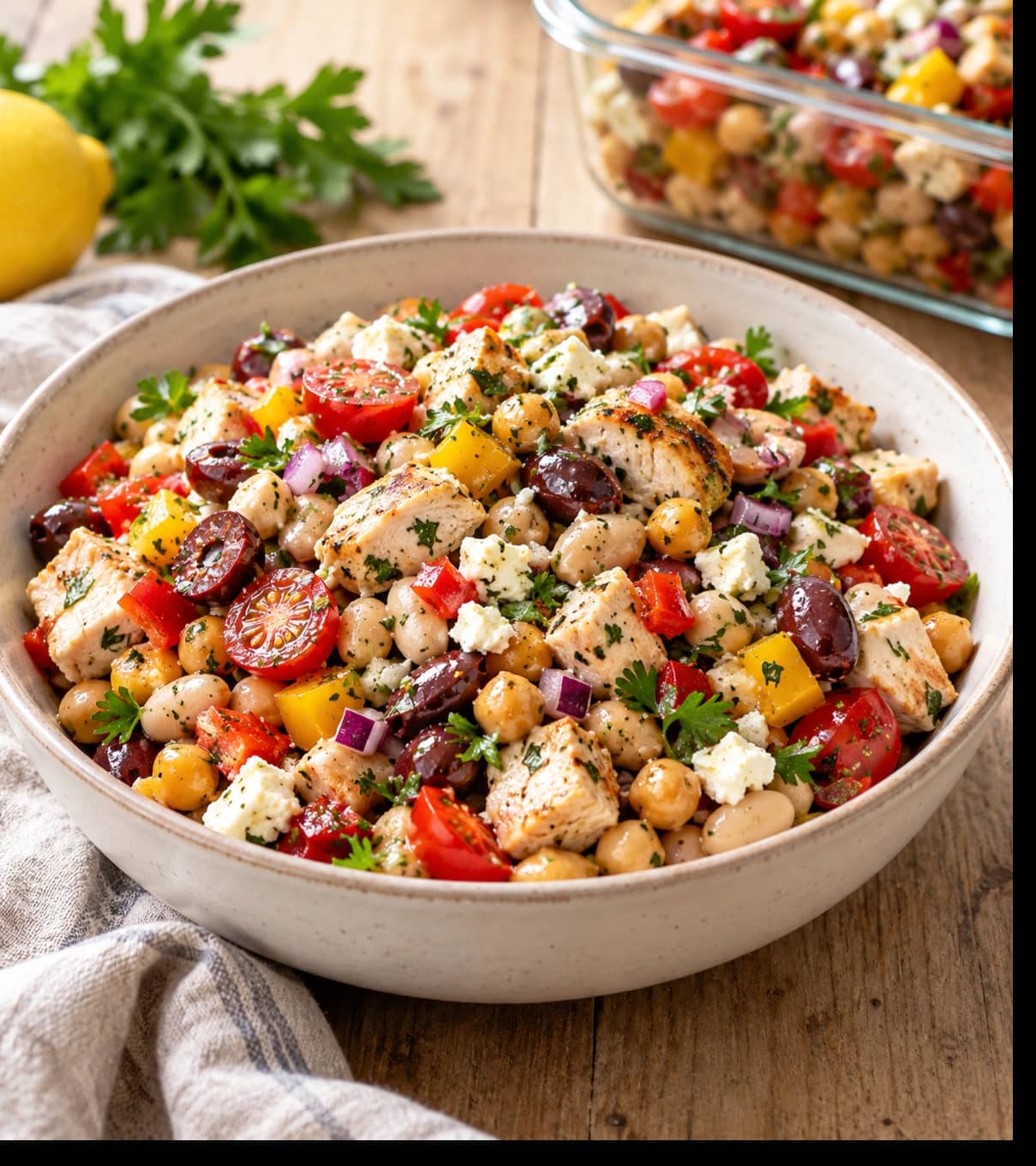 Mediterranean Chicken Bean Salad