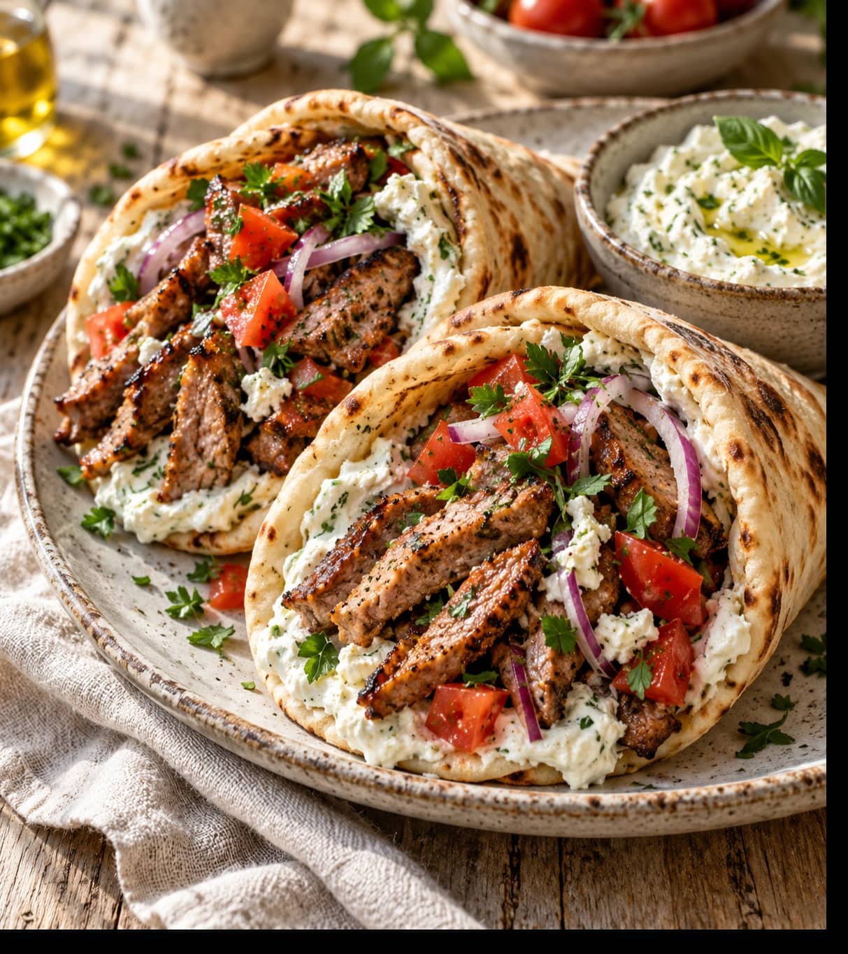 Rustic Mediterranean Gyro Feast