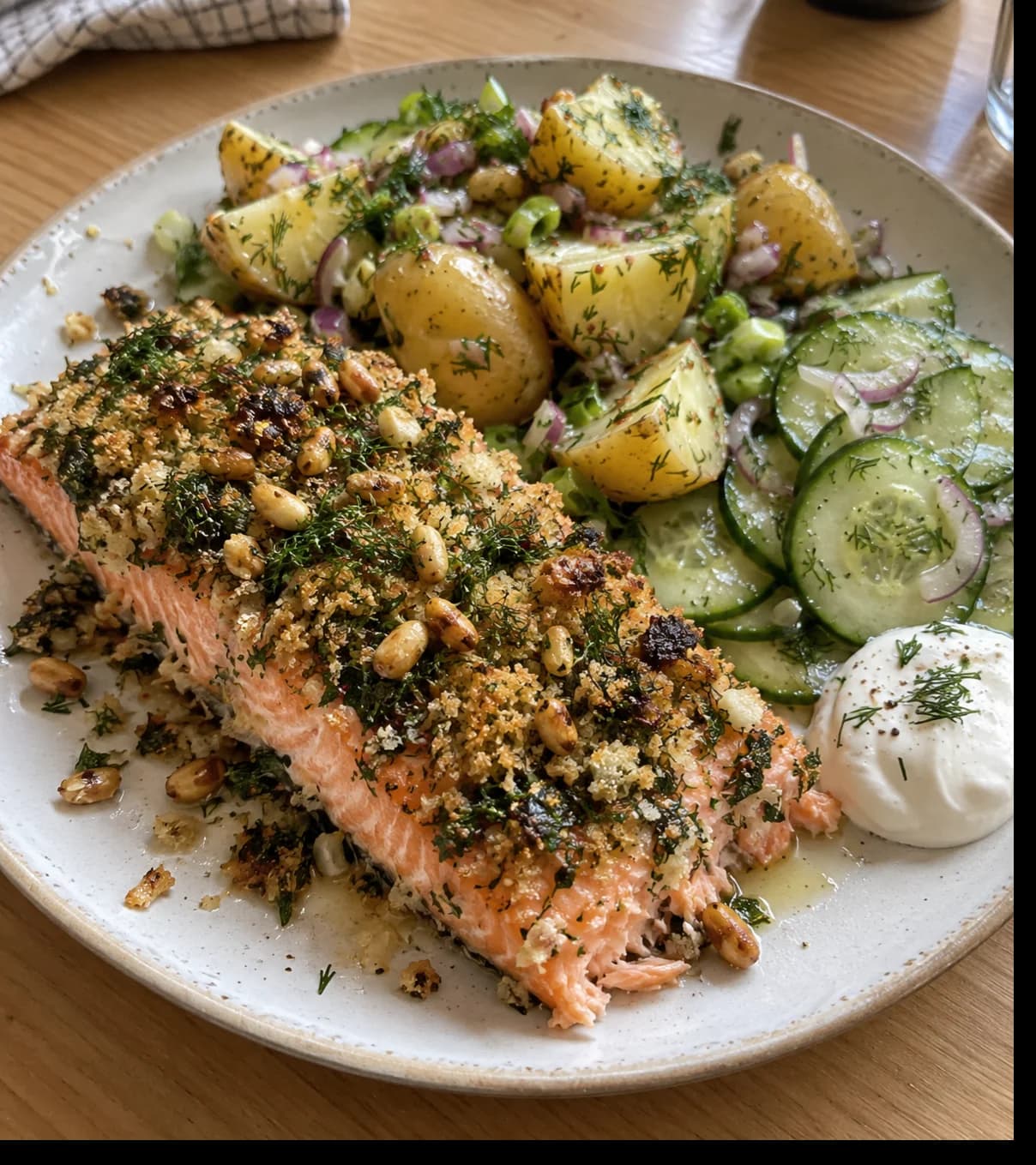 Herb-Crusted Salmon Dinner Plate