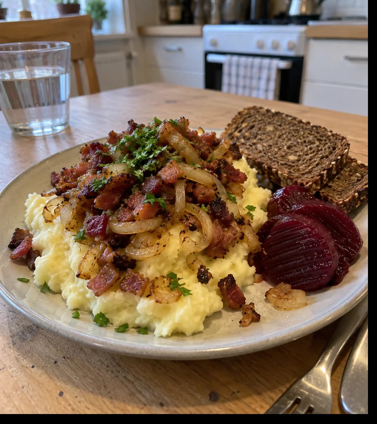 Cozy Mashed Potatoes with Bacon and Onions