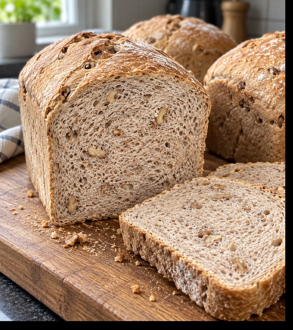 Freshly Sliced Norwegian Walnut Bread