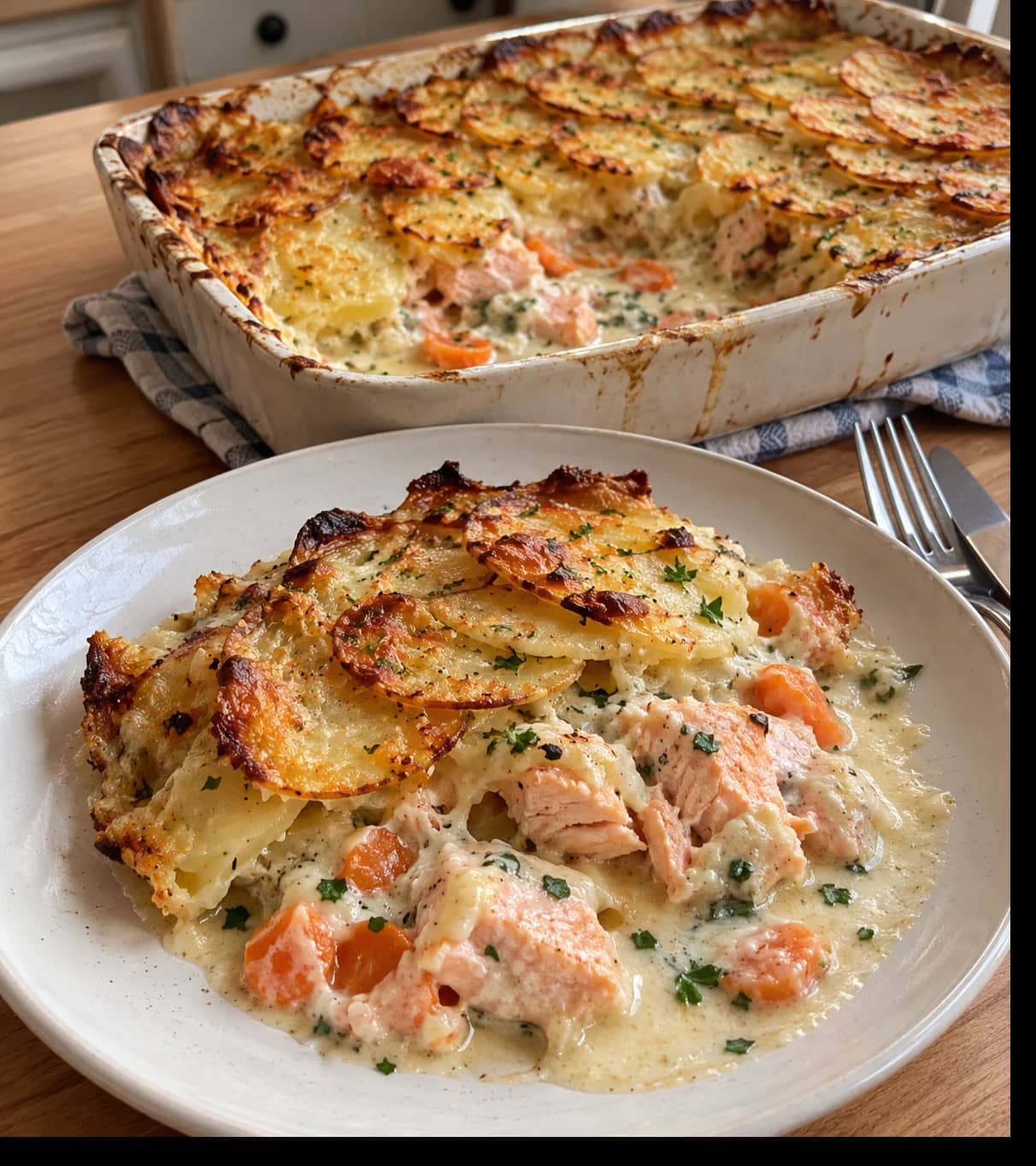 Homemade Salmon Potato Gratin