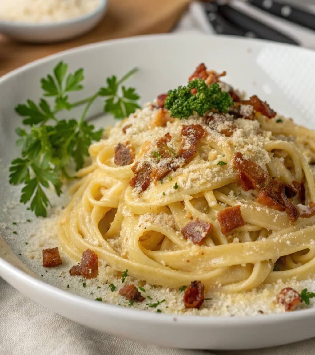pasta-carbonara-with-brown-cheese