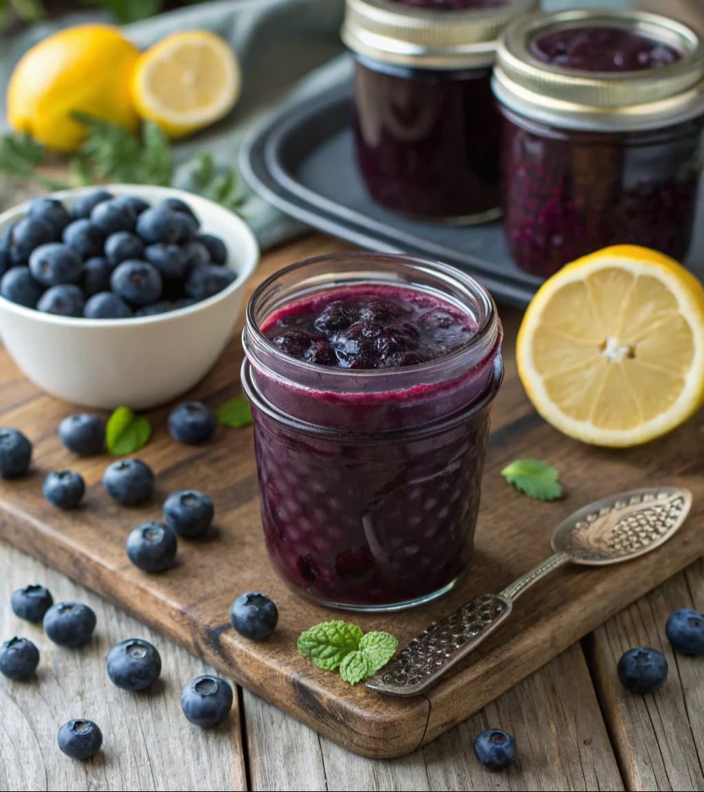 homemade-blueberry-jam-in-glass-jars