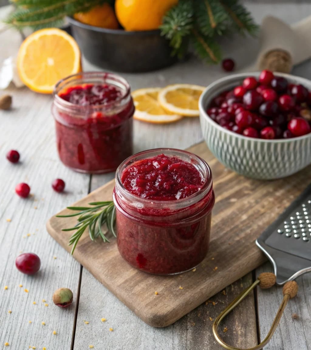 cranberry-jam-with-orange-in-glass-jars